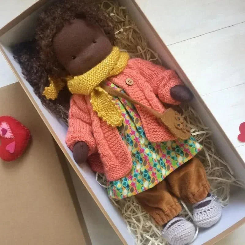 Handmade Cotton Plush Doll – Waldorf-Style Toy