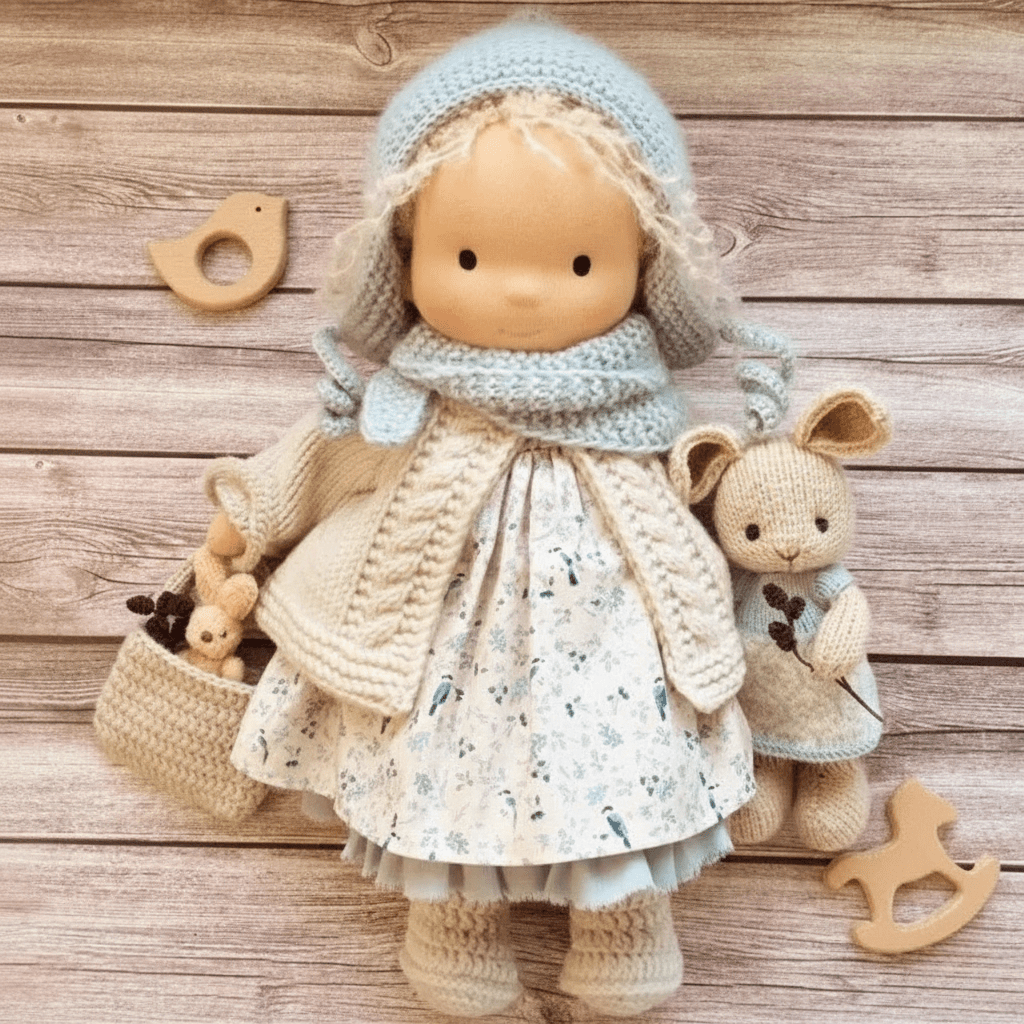 Handmade Cotton Waldorf Doll for Imaginative Play