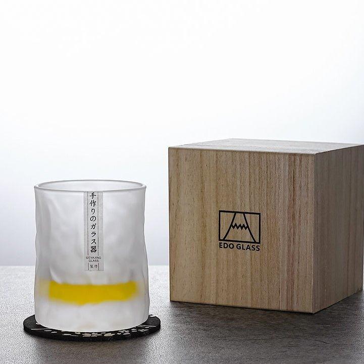Handmade Edo Kiriko Whisky Glass in Wooden Gift Box