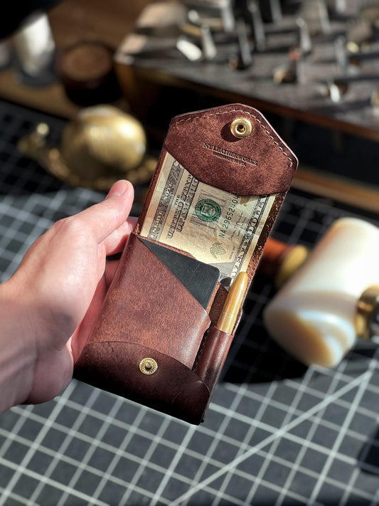 Handmade Full-Grain Leather Wallet with Pen Slot