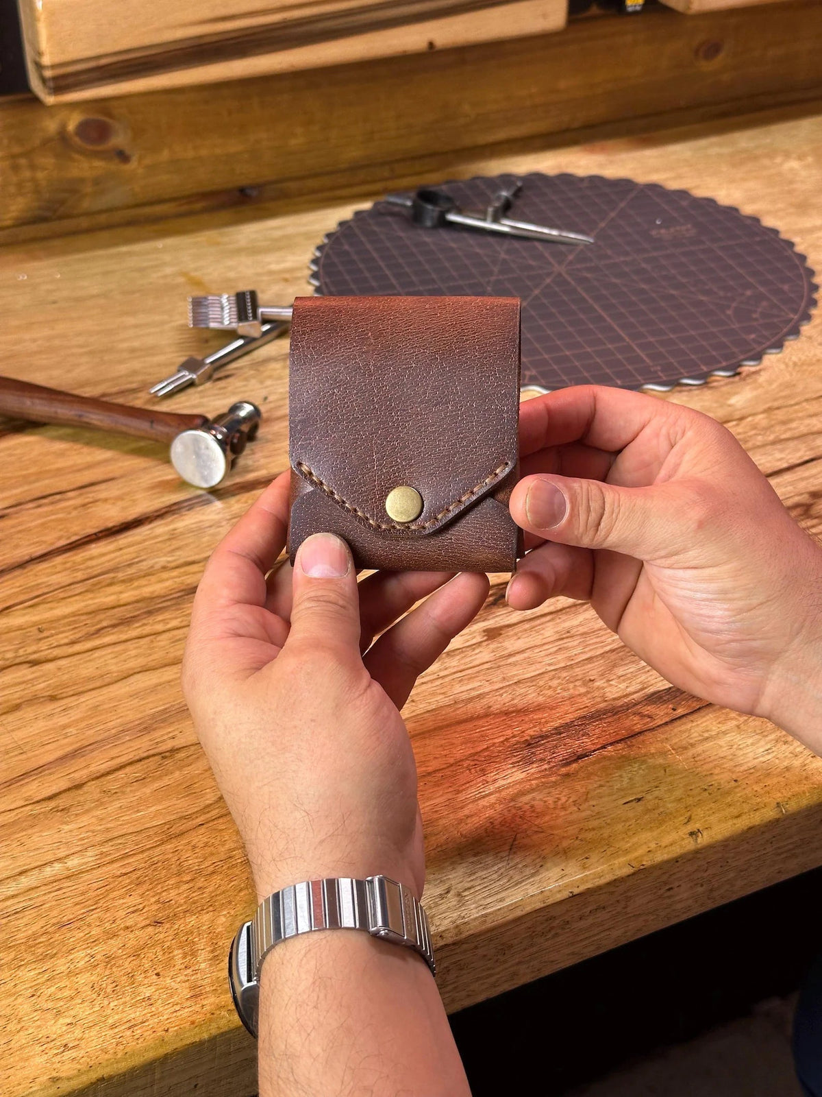 Handmade Full-Grain Leather Wallet with Pen Slot
