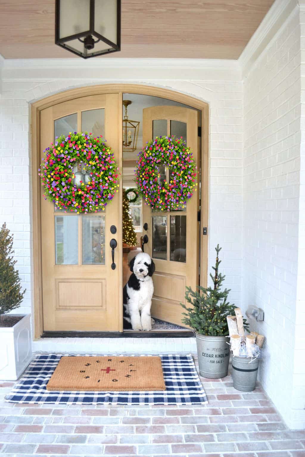 Handmade Grapevine Floral Spring & Summer Door Wreath