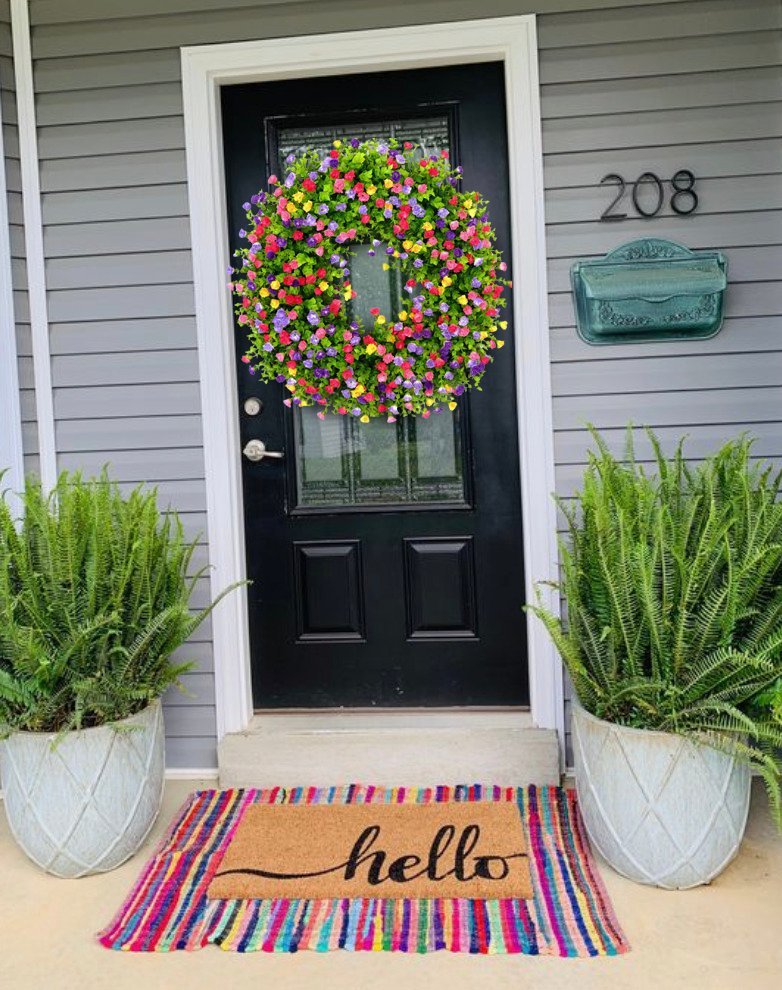 Handmade Grapevine Floral Spring & Summer Door Wreath