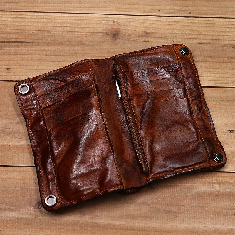 Handmade Leather Wallet with Multiple Card Slots