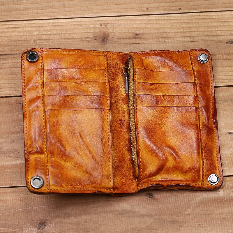 Handmade Leather Wallet with Multiple Card Slots