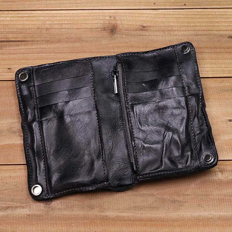 Handmade Leather Wallet with Multiple Card Slots