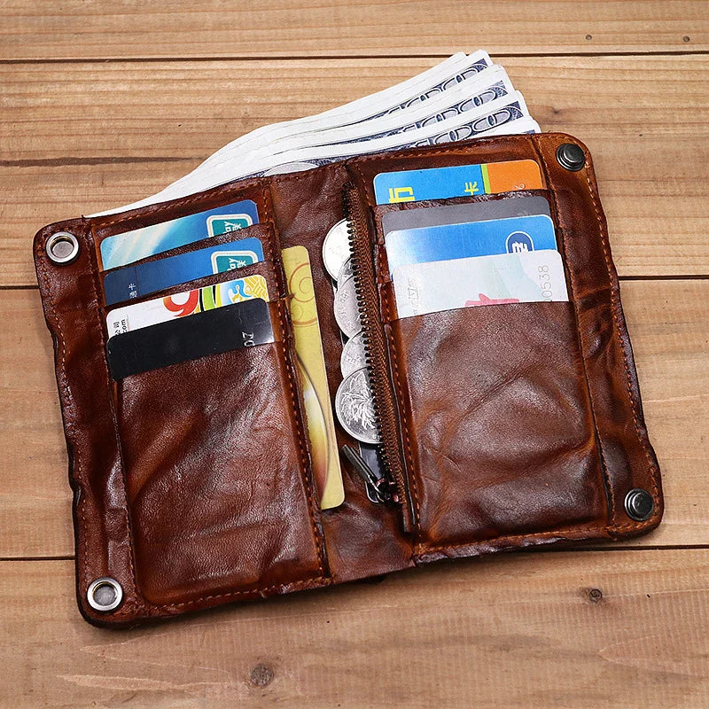 Handmade Leather Wallet with Multiple Card Slots