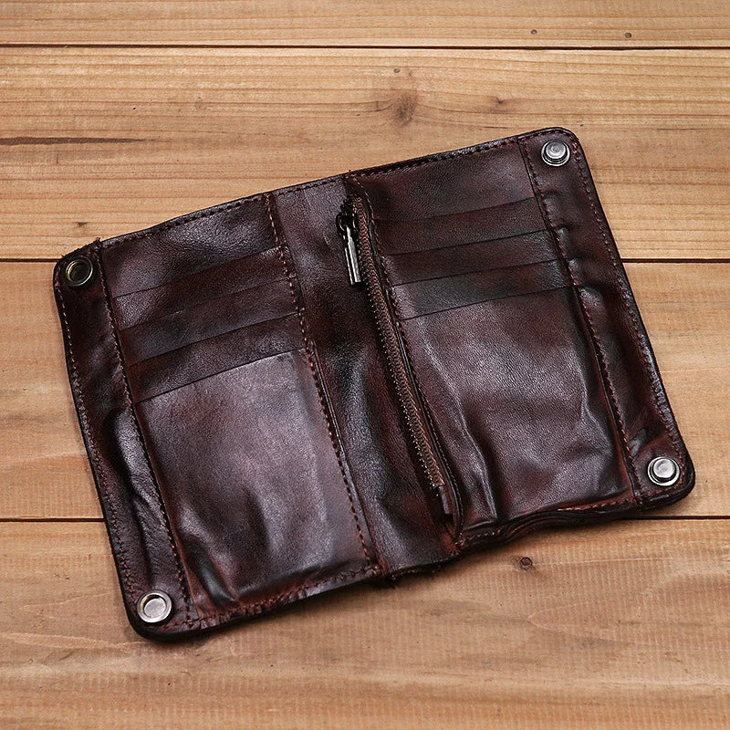 Handmade Leather Wallet with Multiple Card Slots