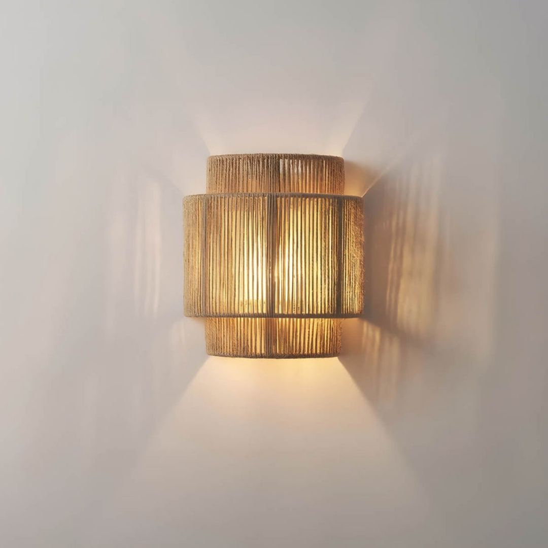 Handmade Rope Wall Sconce – Warm Ambient Wall Light for Cozy Living Rooms