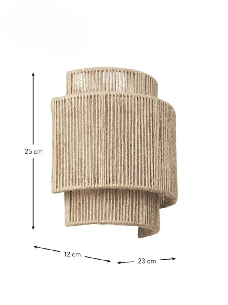 Handmade Rope Wall Sconce – Warm Ambient Wall Light for Cozy Living Rooms