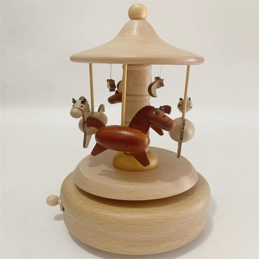 Handmade Rotating Wooden Music Box for Gifts