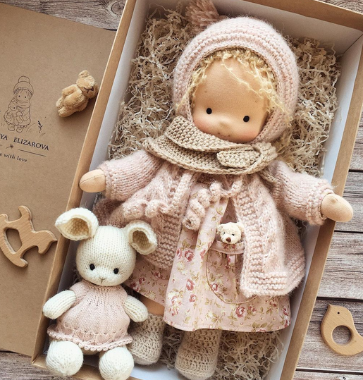Handmade Soft Fabric Waldorf Doll - Creative Toy for Children