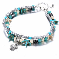 Handmade Turtle & Ocean Anklet