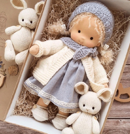 Handmade Waldorf Doll – Natural Educational Toy for Children's Imaginative Play