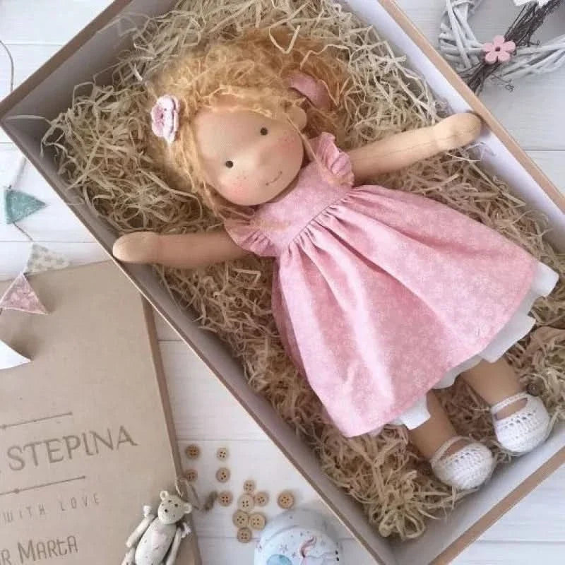 Handmade Waldorf-Style Cotton Plush Doll Toy