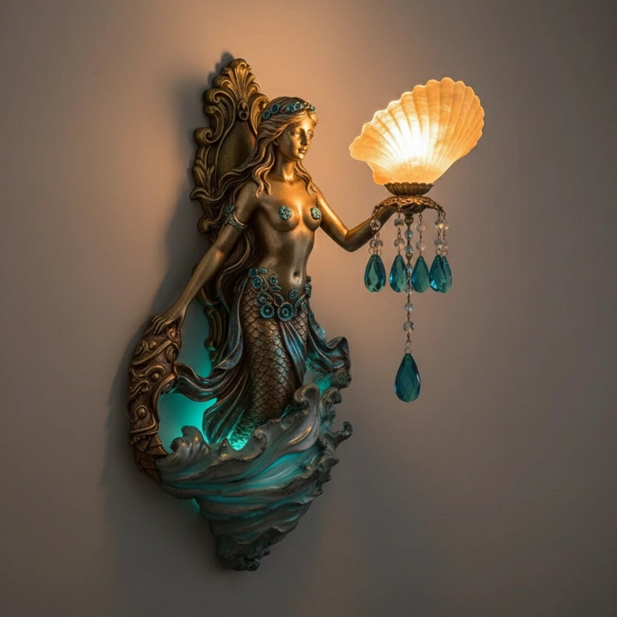 Handmade Wall Light with Soft LED Light – Fancy Spiritual Theme – Cordless Sconce