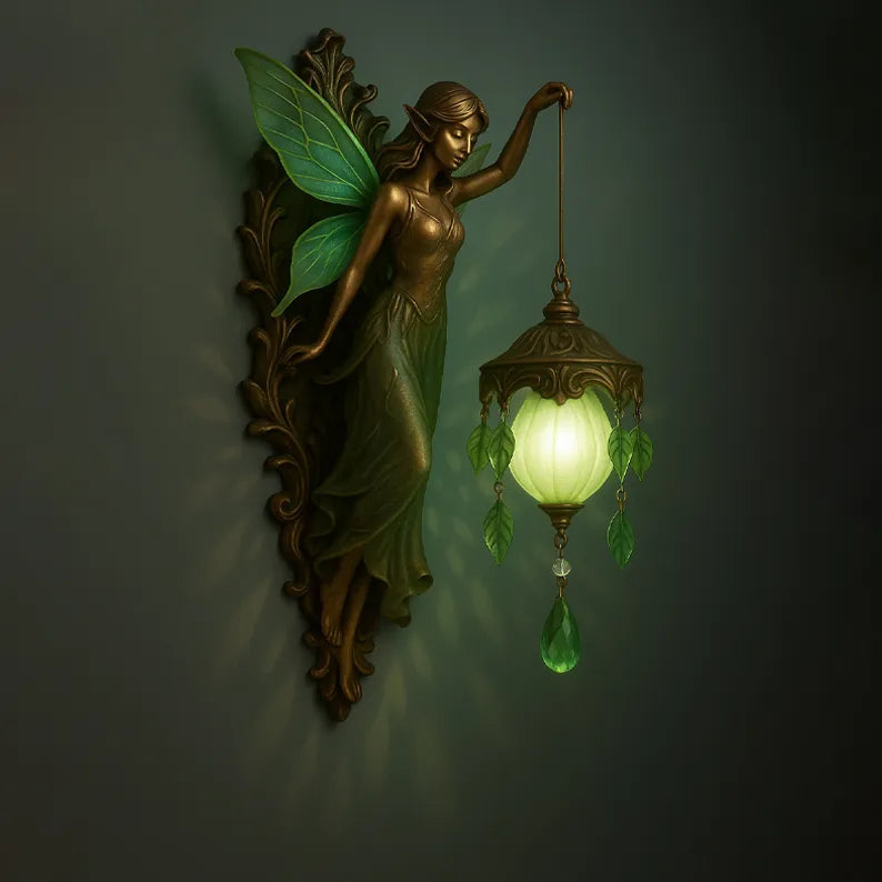 Handmade Wall Light with Soft LED Light – Fancy Spiritual Theme – Cordless Sconce
