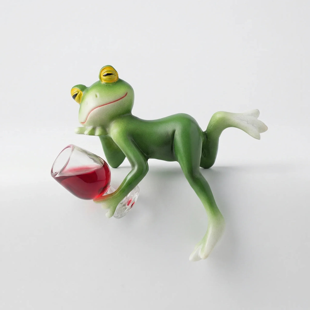 Hanging Frog Figurine With Wine Glass