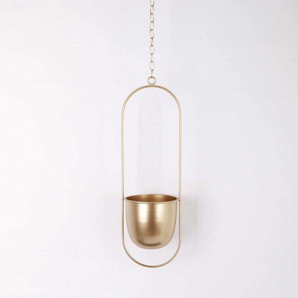 Hanging Planter – Elegant Metal Indoor and Outdoor Plant Pot with Chain