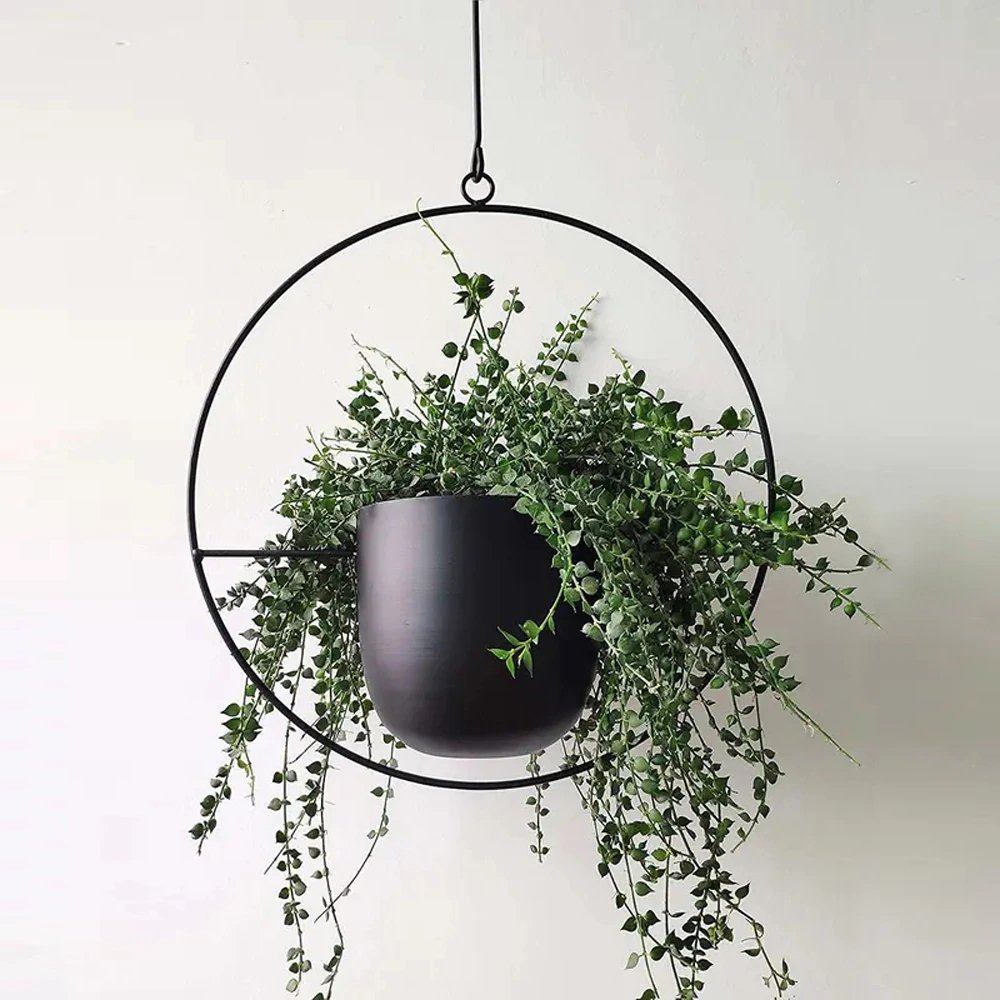 Hanging Planter – Elegant Metal Indoor and Outdoor Plant Pot with Chain