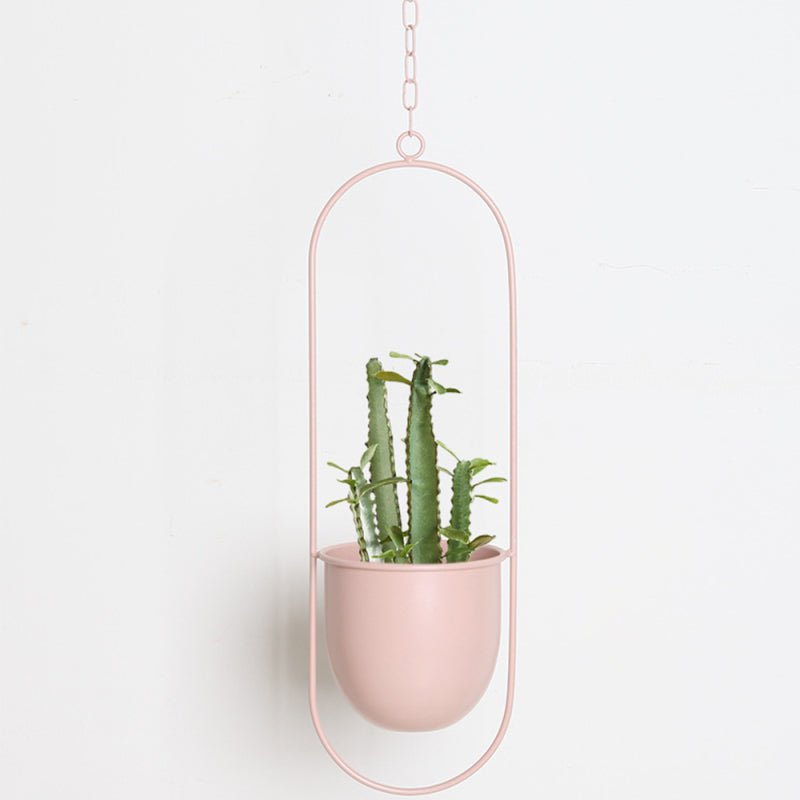 Hanging Planter – Elegant Metal Indoor and Outdoor Plant Pot with Chain