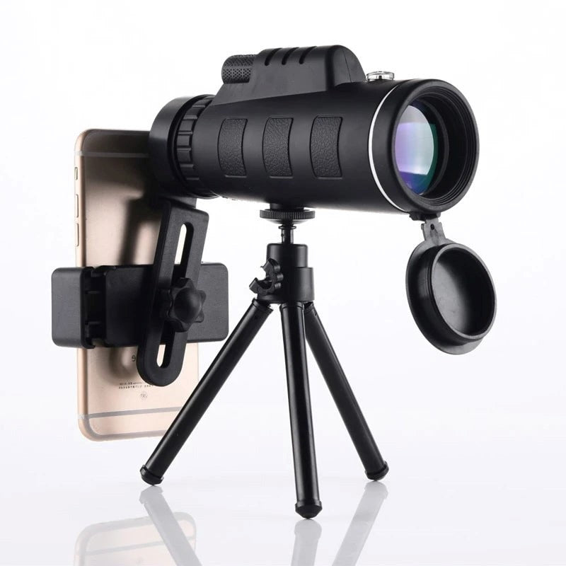 HD Monocular – High-Powered Waterproof Telescope with Smartphone Holder & Tripod