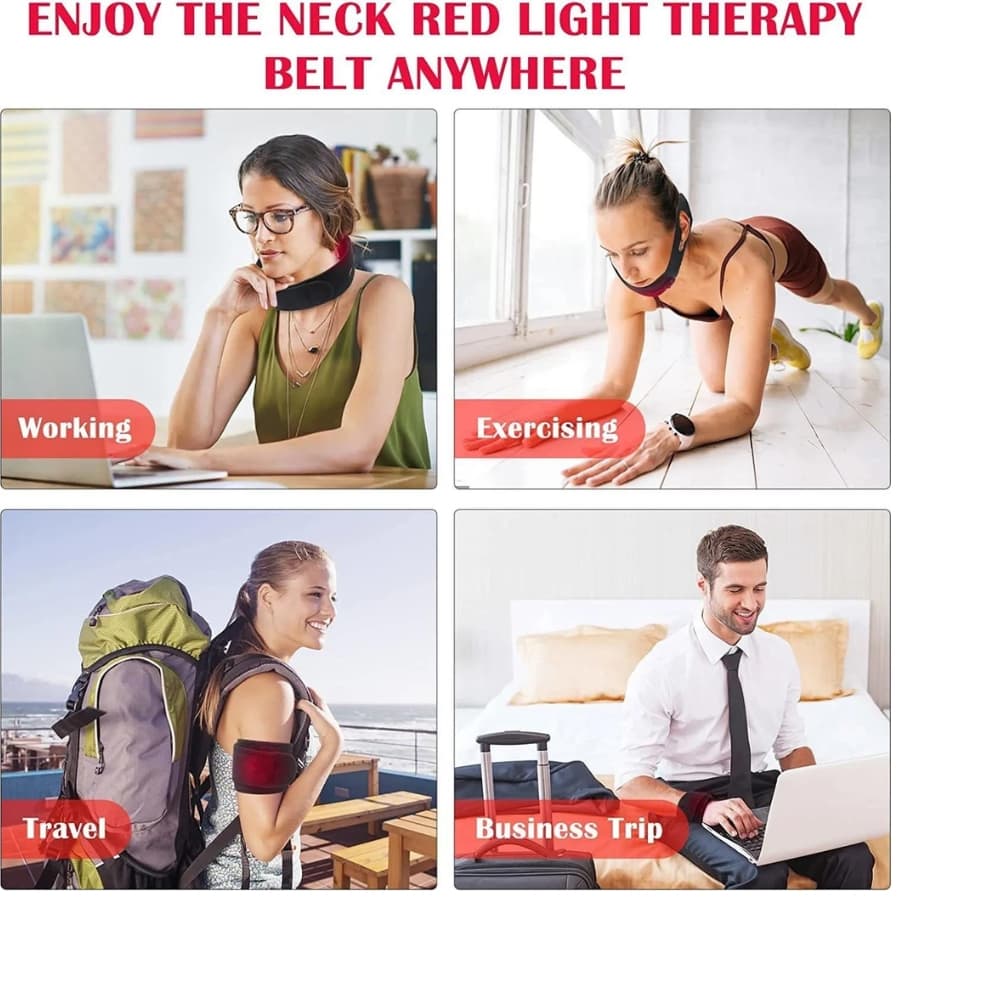 Heated Neck Wrap with Red Light Therapy – Heat & Massage for Neck Pain Relief
