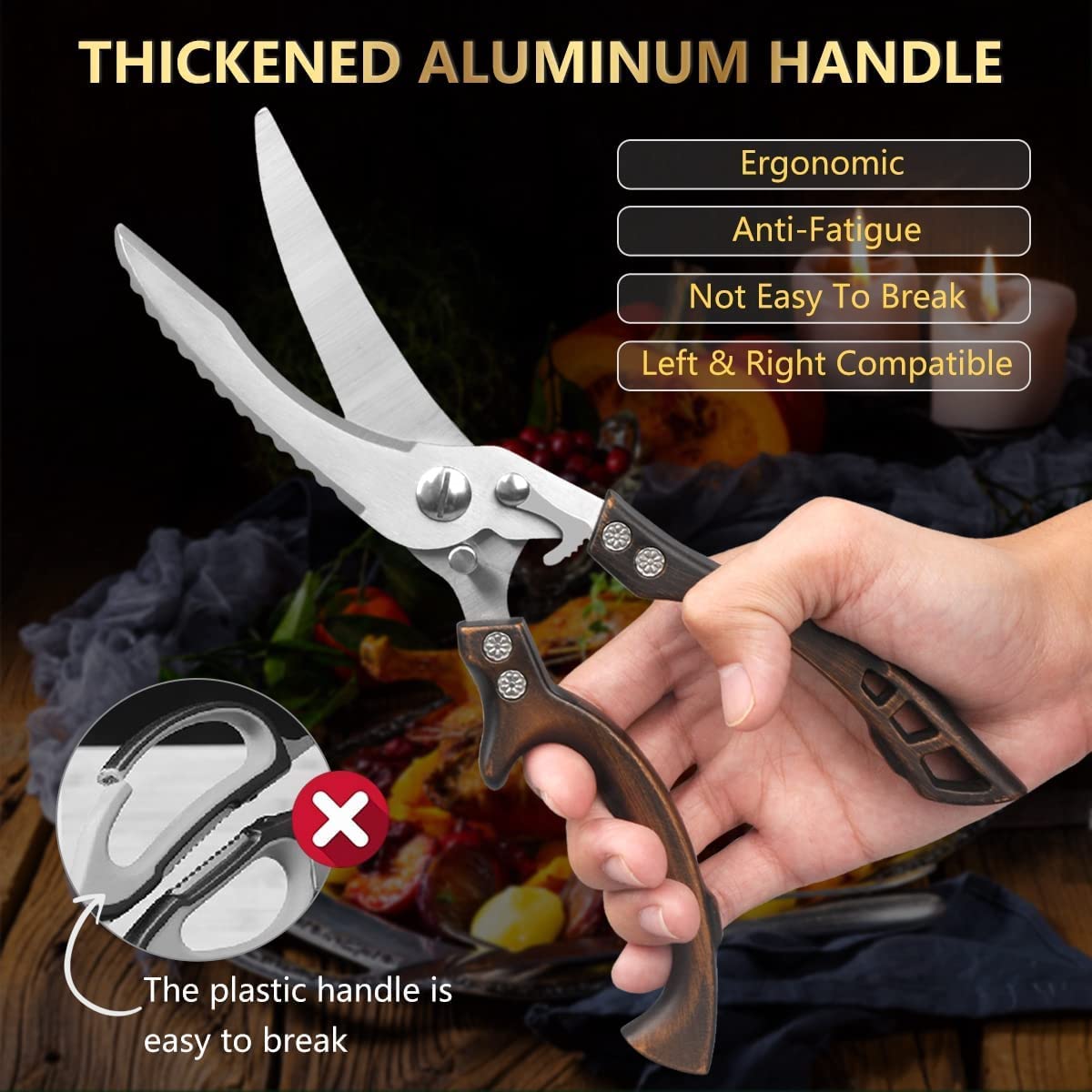 Heavy-Duty Stainless Steel Bone-Cutting Scissors