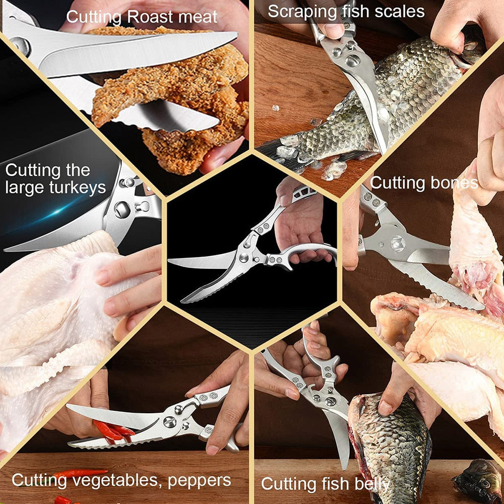 Heavy-Duty Stainless Steel Bone-Cutting Scissors