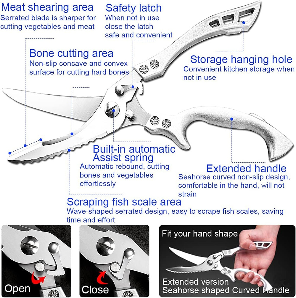 Heavy-Duty Stainless Steel Bone-Cutting Scissors