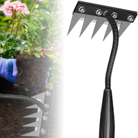 Heavy-Duty Steel Outdoor Rake for Weeding and Soil Cultivation