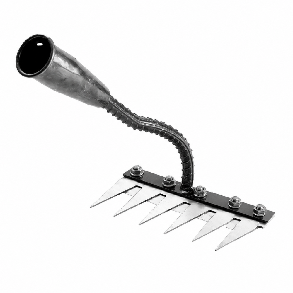 Heavy-Duty Steel Outdoor Rake for Weeding and Soil Cultivation