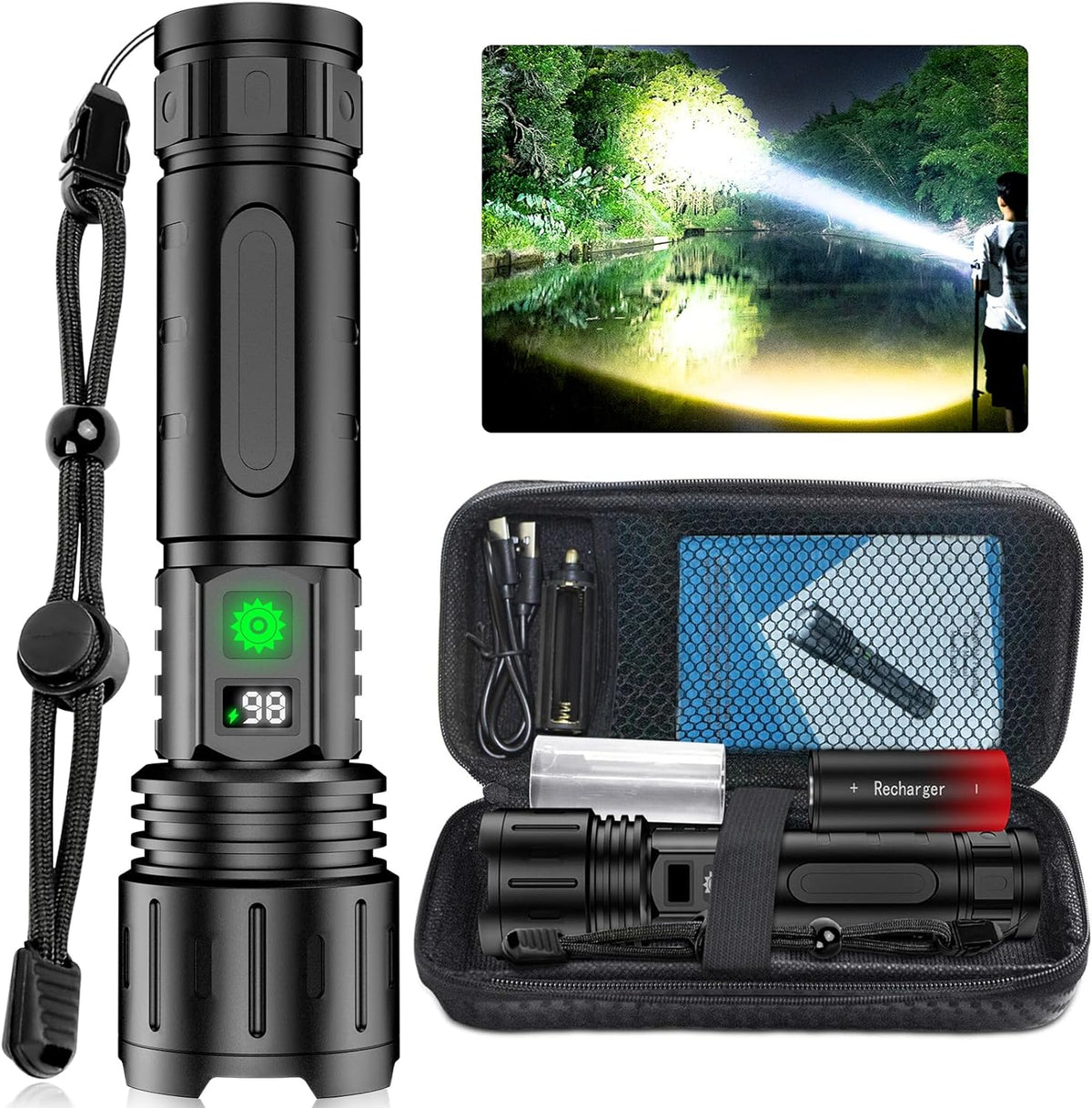 High-Lumen Tactical LED Flashlight