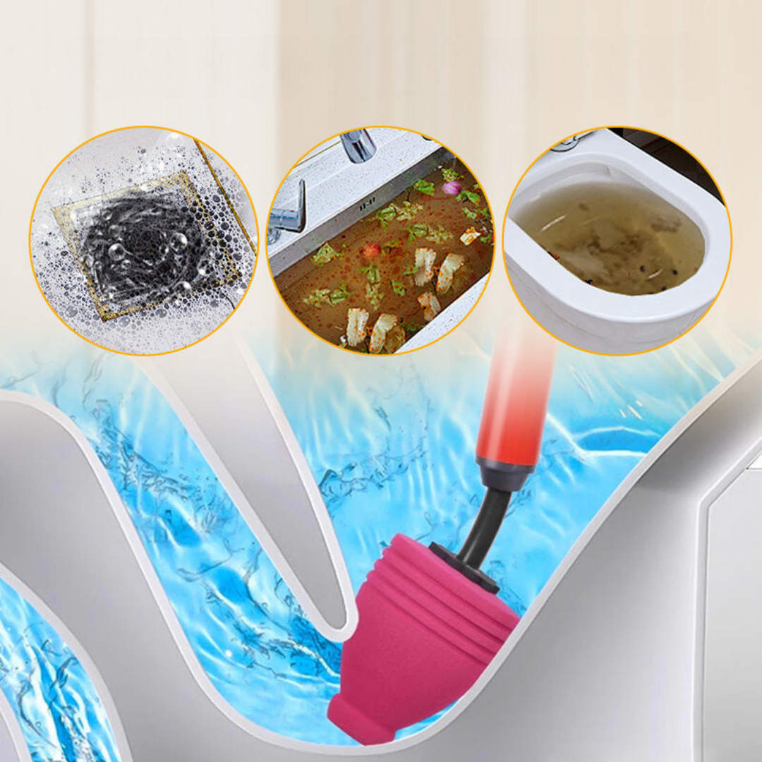 High-Pressure Air Drain Plunger for Quick and Effective Unclogging of Toilets and Pipes
