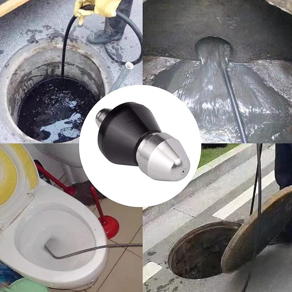 High-Pressure Drain Jet Nozzle – Stainless Steel Sewer Cleaning Jetter for Fast Pipe Unclogging