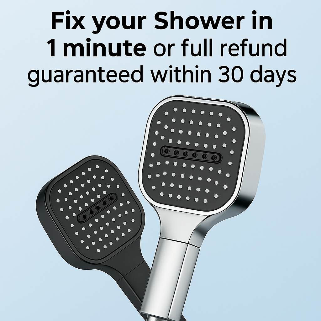 High-Pressure Shower Head with Turbo-Boost Technology and Advanced Filtration for Healthier Skin and Hair