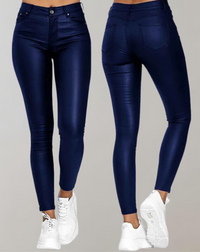 High-Waist Faux Leather Trousers