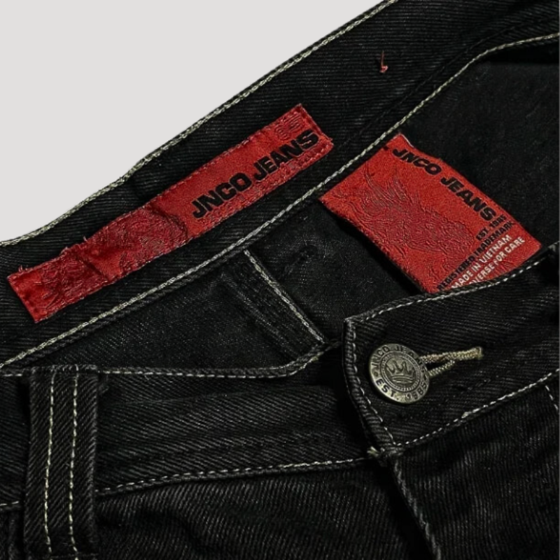 High-Waisted Black Baggy Jeans