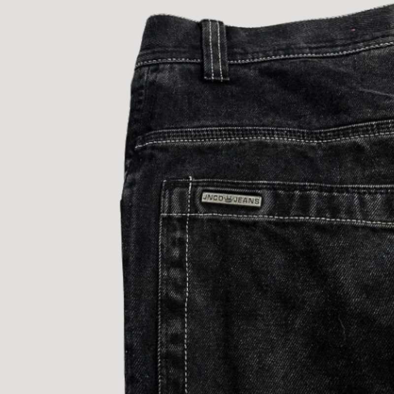 High-Waisted Black Baggy Jeans