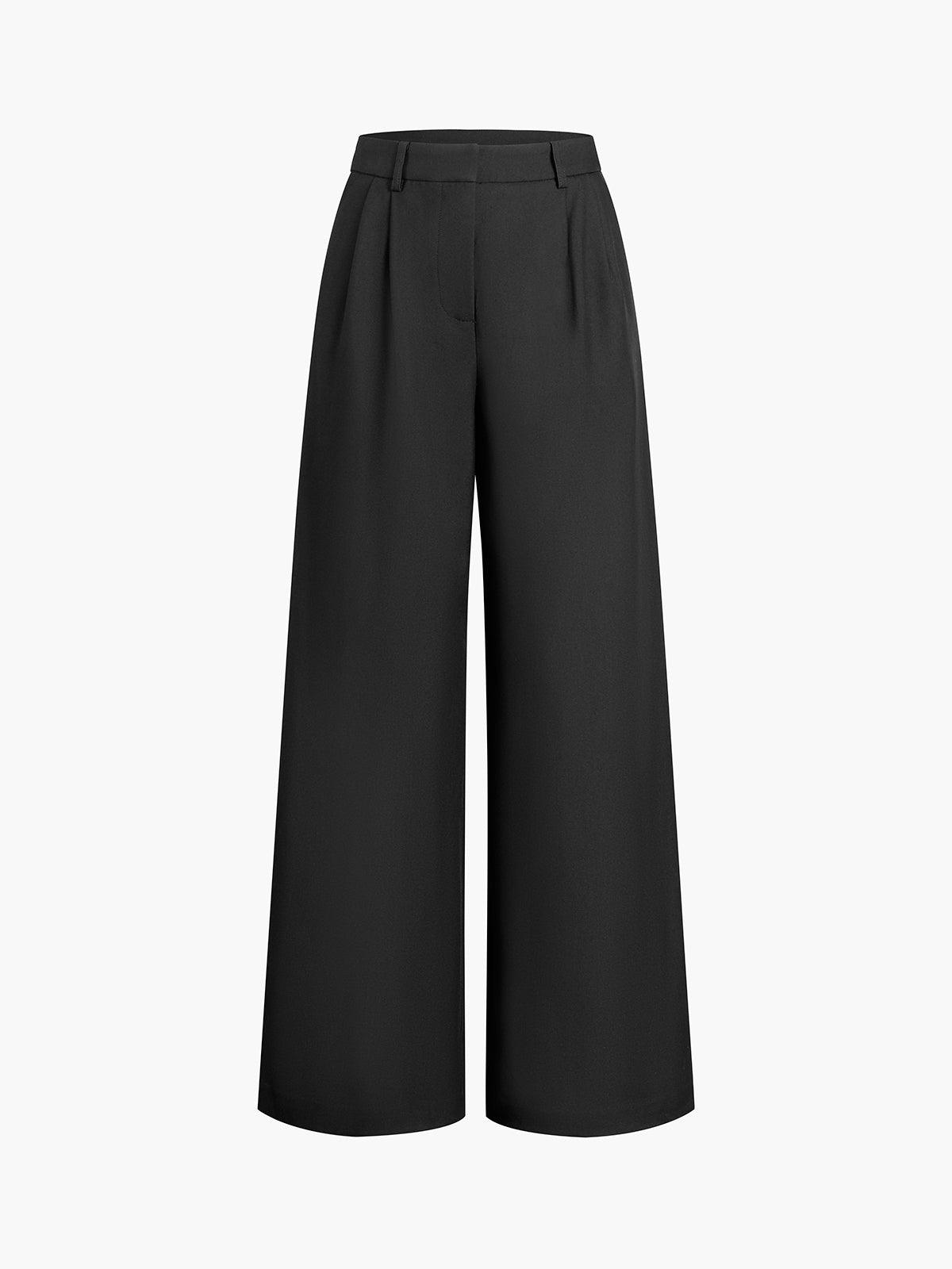 High-Waisted Pleated Wide-Leg Pants