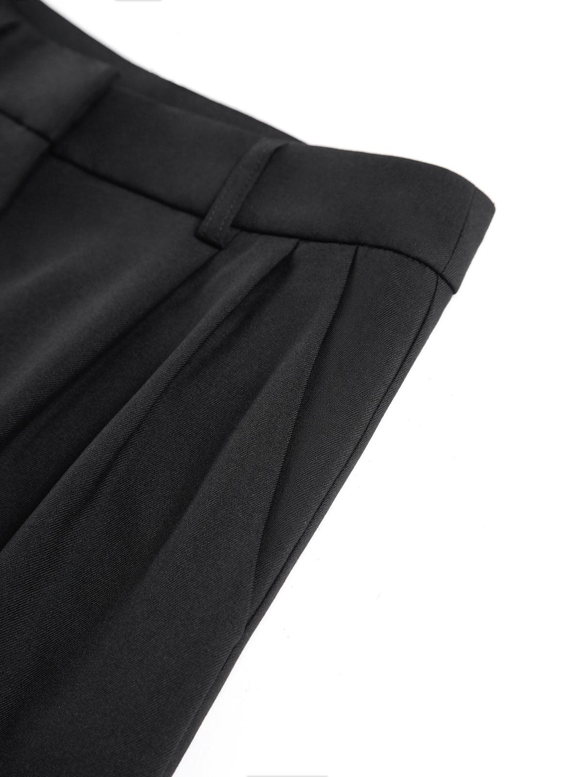 High-Waisted Pleated Wide-Leg Pants