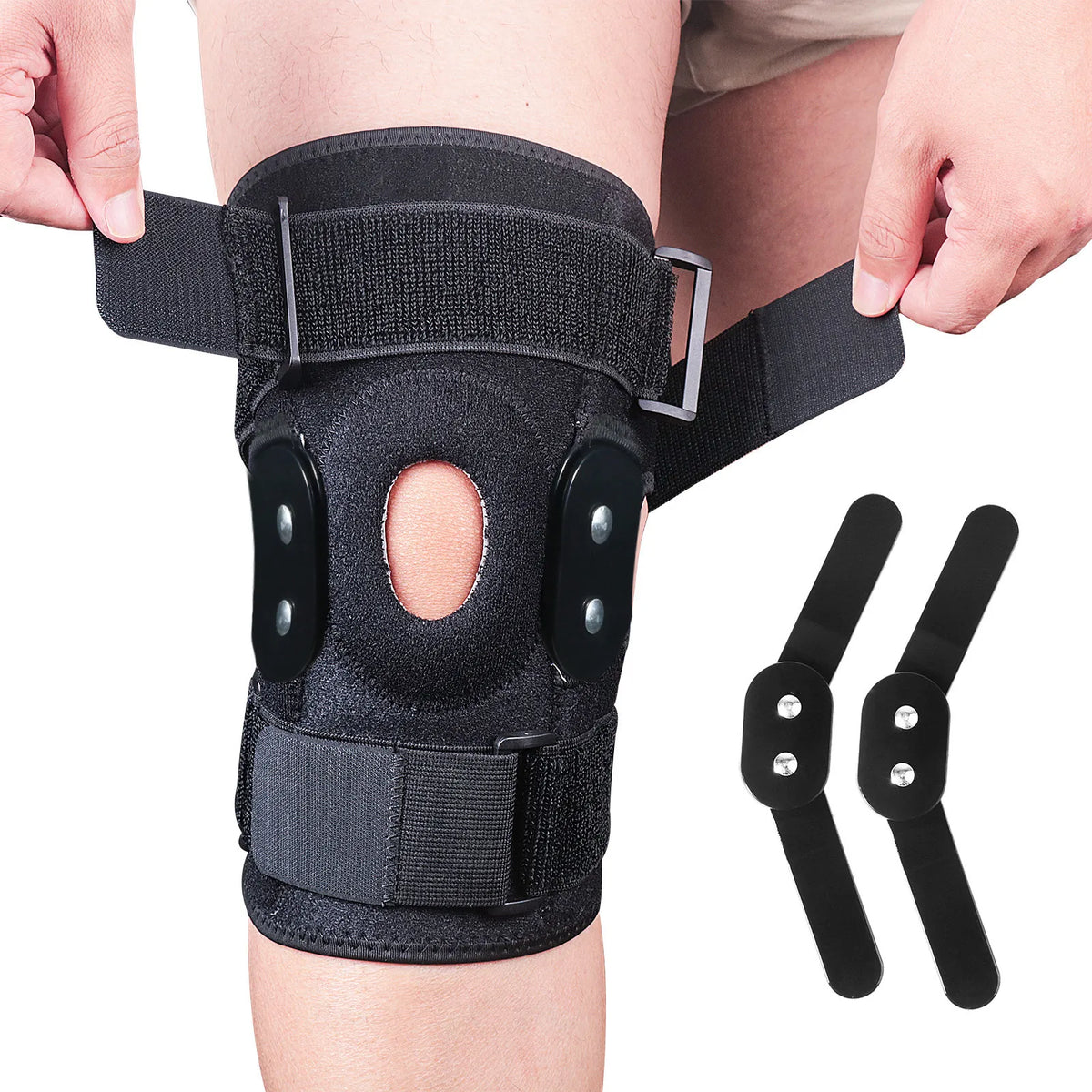 Hinged Knee Brace with Adjustable Straps - Stabilizing Support