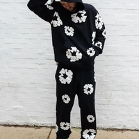 Hoodie Set and Wide-Leg Floral Trousers