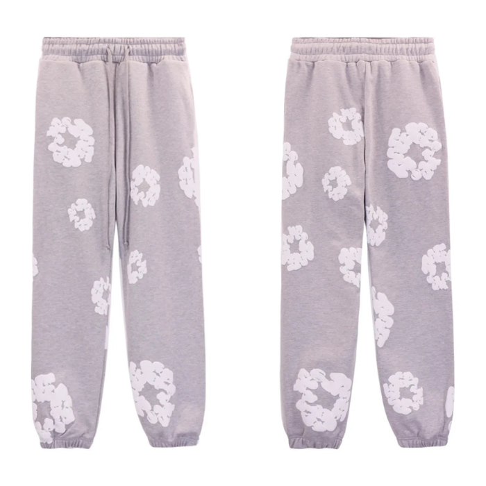 Hoodie Set and Wide-Leg Floral Trousers