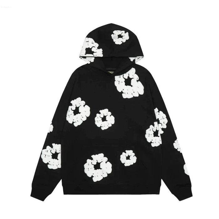 Hoodie Set and Wide-Leg Floral Trousers