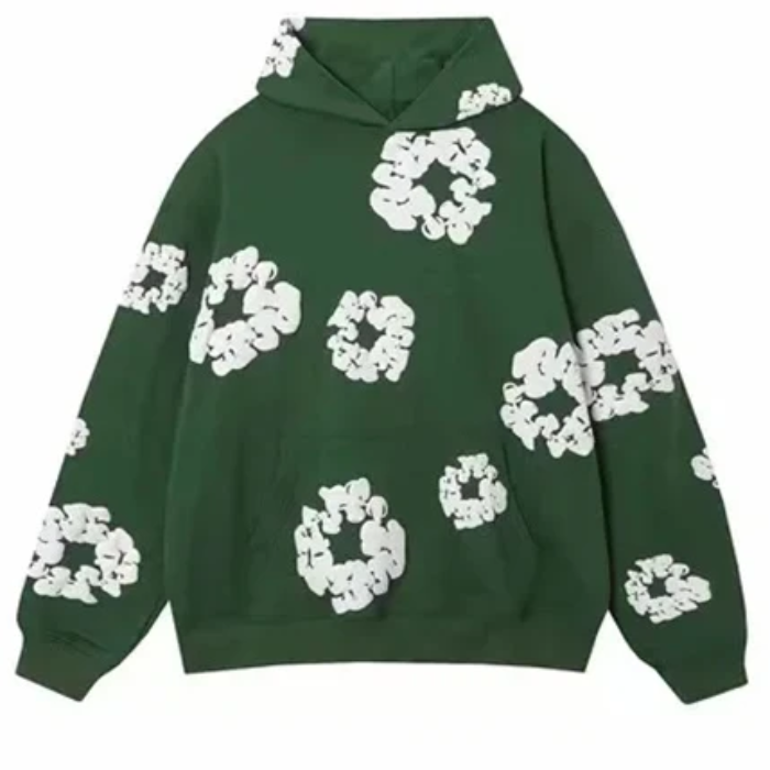 Hoodie Set and Wide-Leg Floral Trousers