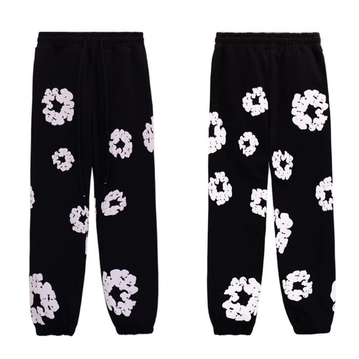 Hoodie Set and Wide-Leg Floral Trousers