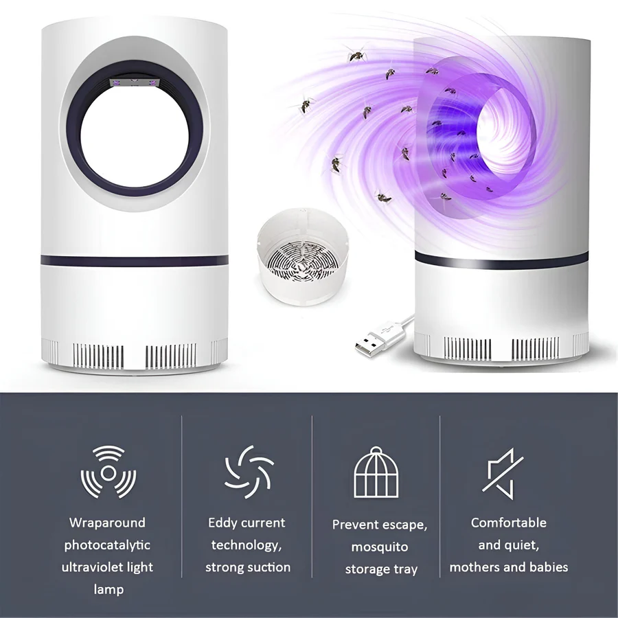 Indoor and Outdoor UV Light Insect Trap - Mosquito and Fly Killer