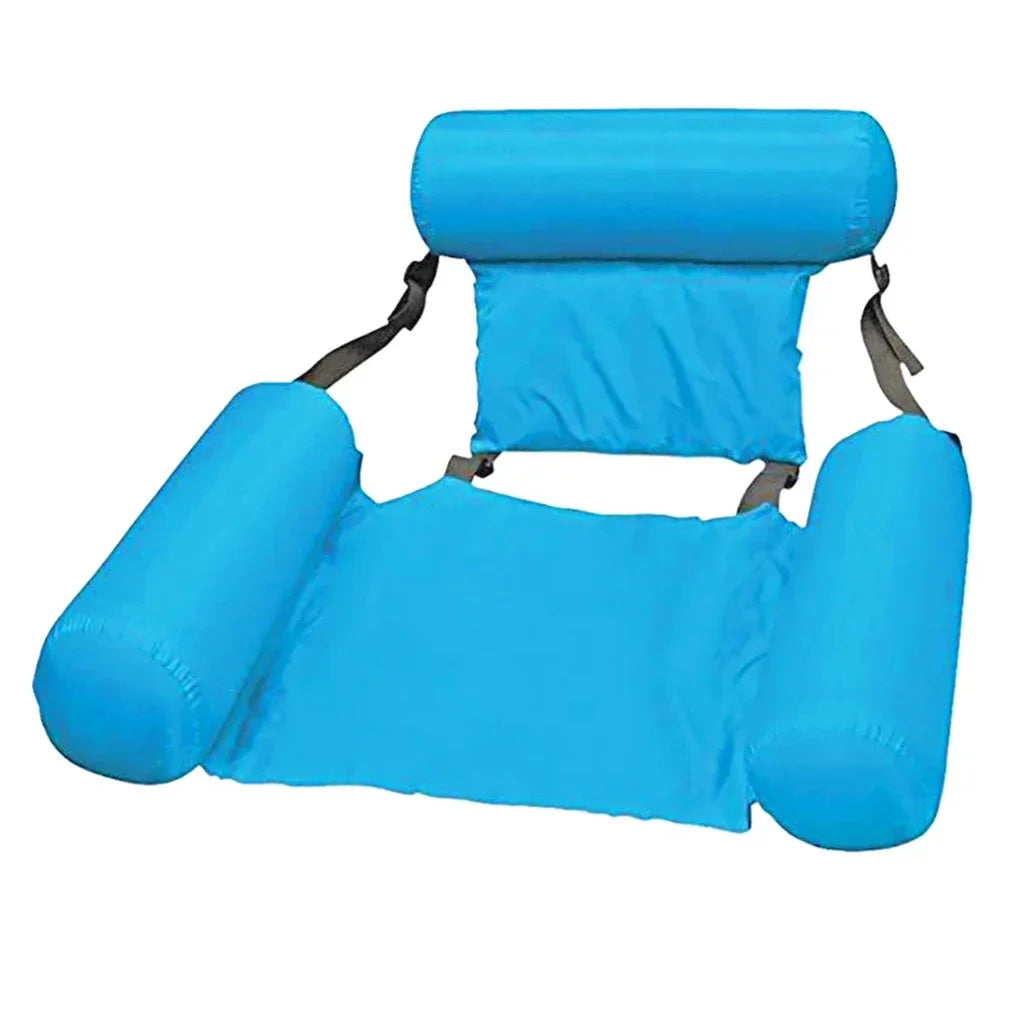 Inflatable Water Chair with Backrest - Floating Lounge Chair for Pool and Lake