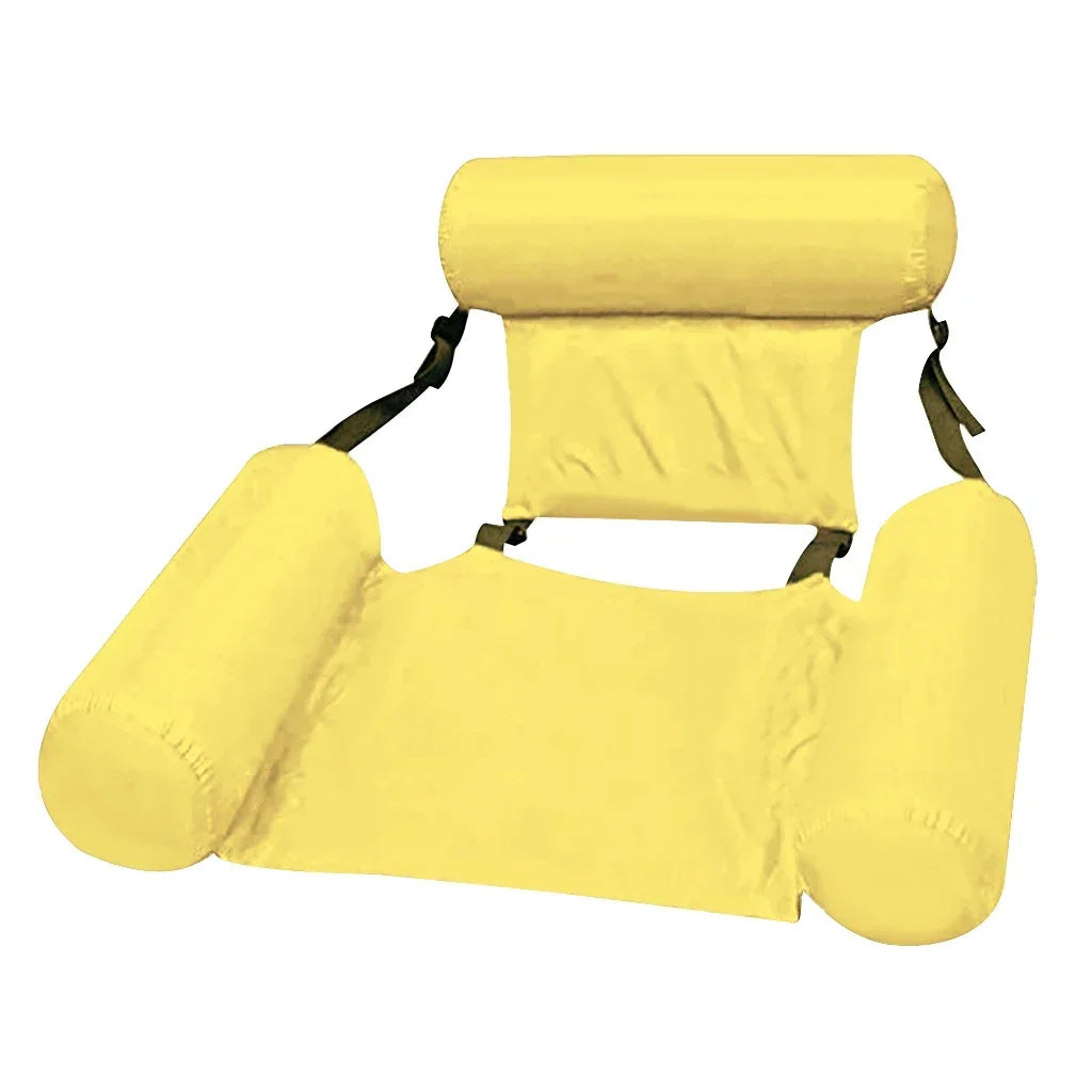 Inflatable Water Chair with Backrest - Floating Lounge Chair for Pool and Lake